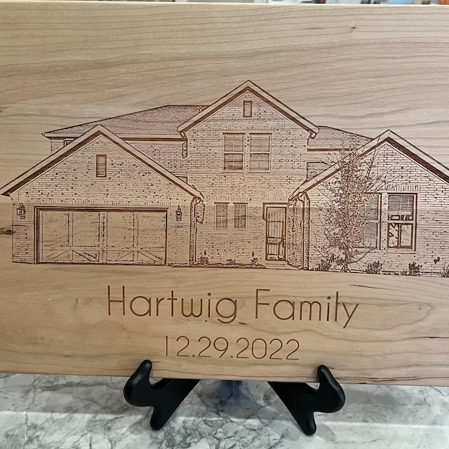 Personalized House Portrait Cutting Board