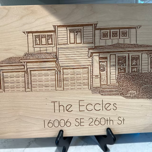 Personalized House Portrait Cutting Board